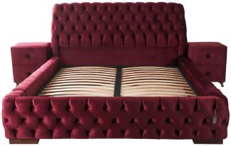 Casa Padrino Luxus Chesterfield Doppelbett Rosa / Braun - Verschiedene Größen - Modernes Bett mit Matratze - Chesterfield Schlafzimmer Möbel