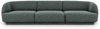 Micadoni 3-Sitzer Sofa Miley | Bezug Petrol | Beinfarbe Black Plastic