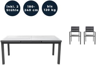 HOME DELUXE Sitzgruppe CALIDO MADERA - Tisch & 2 Stühle