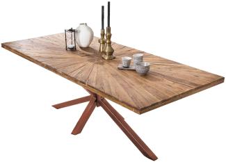 TABLES&Co Tisch 220x100 Teak Natur Metall Antikbraun