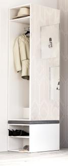 Garderobe Set 2-teilig Brighty in weiß 50 x 190 cm