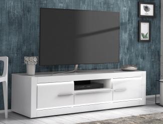 Lowboard Livorno 6 Hochglanz weiß 158x44x52 cm LED TV-Board TV-Schrank