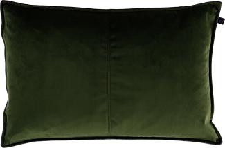 Overseas Middlestitch Samtkissen, 100% Polyester in Olivgrün, 40 x 60 cm