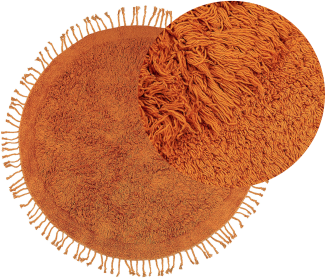 Teppich Baumwolle orange ⌀ 140 cm Fransen Shaggy BITLIS