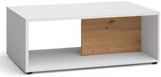 Domando Couchtisch Fiesole Modern Breite 110cm, Hochglanz, moderne Farbkombination in Weiß und Artisan Eiche
