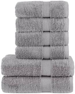 6 tlg. Premium-Handtuch-Set Grau 600 g/m² 100% Baumwolle 137560