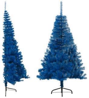 Künstlicher Halb-Weihnachtsbaum mit Ständer Blau 150 cm PVC