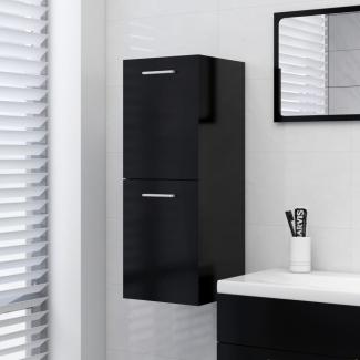 Badezimmerschrank Schwarz 30x30x80 cm Holzwerkstoff