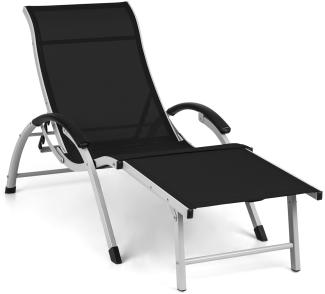 Sunnyvale Liegestuhl mit Fußteil Aluminium 4-Stufen Schwarz