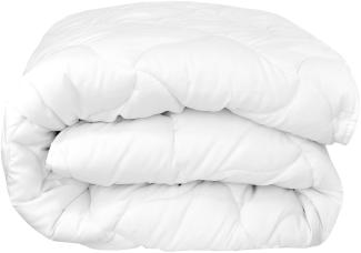 Bettdecken Set Lykke in 155x220 cm verwandelt eine leichte Sommerdecke und eine etwas dickere Mid-Season-Decke in eine kuschelige Winterdecke, weiß