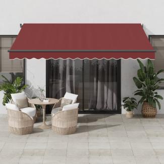 Markise Manuell mit LED Weinrot 400x350 cm 3214999