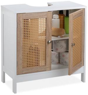 Waschbeckenunterschrank mit Rattan-Türen 10035343