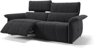 Sofanella 3-Sitzer ADRIA Stoffbezug Sofagarnitur Couch in Schwarz
