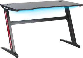 Spieltisch schwarz 120 x 60 cm RGB LED-Beleuchtung DARFUR
