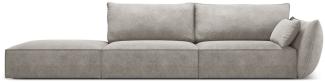 Micadoni 4-Sitzer Links Sofa Kaelle | Bezug Light Grey | Beinfarbe Black Plastic