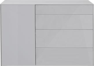 Mäusbacher Imola Kommode Holzwerkstoff/Glas 131x89x42 cm Kreidegrau matt lack/Glas Kreidegrau glanz