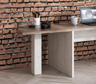 FORTE Duro Schreibtisch, Holzwerkstoff, Weiß/Beige/Braun, 80 x 72,2 x 80 cm