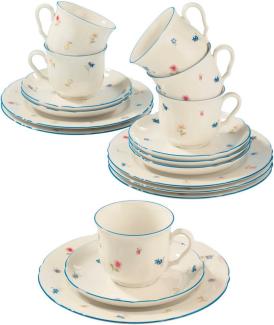 Seltmann Weiden Kaffeeservice Geschirr-Set, 18 Teile, Marieluise Streublume (18-tlg), 6 Personen, Porzellan, Blumen, Made in Germany