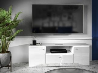 Lowboard "Glamour" TV-Unterschrank 160cm MDF weiß Hochglanz