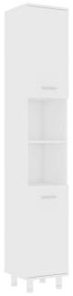 vidaXL Badezimmerschrank Weiß 30x30x179 cm Spanplatte