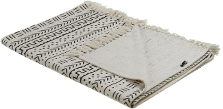 Decke Baumwolle weiß schwarz 130 x 180 cm orientalisches Muster PANVEL