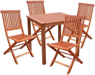 3tlg. Holz Tischgruppe Gartenmöbel Gartentisch Stuhl Garten Hochlehner Tisch