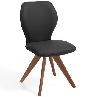 Niehoff Sitzmöbel Colorado Trend-Line Design-Stuhl Wild-Nussbaum/Polyester - 180° drehbar Atlantis graphit