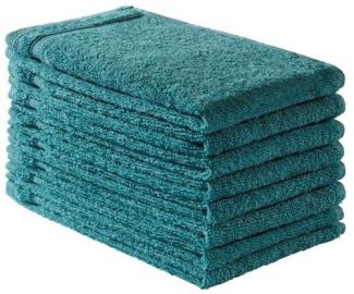 Handtuch Baumwolle Plain Design - Größe: 30x50 cm, Farbe: petrol-grün