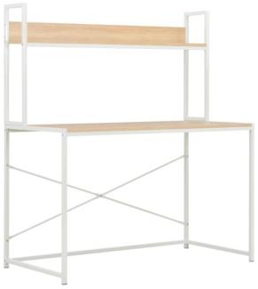 Computertisch, Weiß/ Eiche, 120 × 60 × 138 cm