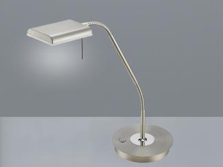 LED Schreibtischleuchte BERGAMO Silber flexibel Sensordimmer - Höhe 50cm