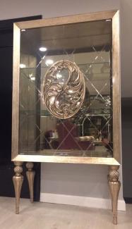 Casa Padrino Luxus Barock Vitrine Antik Gold - Handgefertigter Massivholz Vitrinenschrank im Barockstil - Edle Barock Möbel