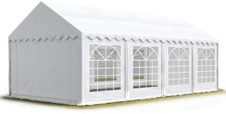 TOOLPORT Party-Zelt Festzelt 4x8 m feuersicher Garten-Pavillon -Zelt PVC Plane 750 N in weiß Wasserdicht