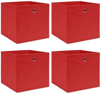 Aufbewahrungsboxen 4 Stk. Rot 32×32×32 cm Stoff