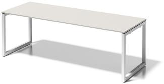 Cito Schreibtisch, 740 mm höhenfixes O-Gestell, H 19 x B 2200 x T 800 mm, Dekor grauweiß, Gestell verkehrsweiß