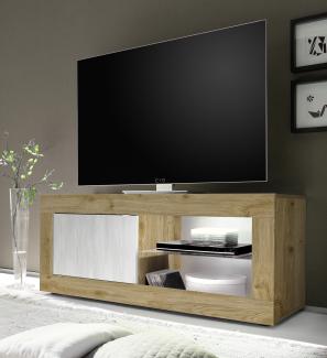 TV-Board >Belinda< in Eiche Cadiz / Weiss - 140x56x43cm (BxHxT)
