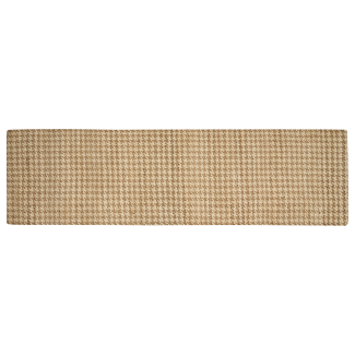 Teppich Jute beige 80 x 300 cm kariertes Muster Kurzflor ARAPTEPE