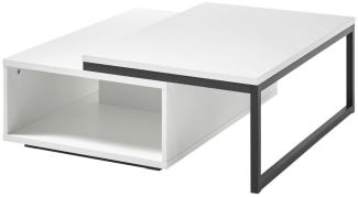 Design-M Couchtisch, weiß matt/ schwarz, 35 x 90 x 90 cm