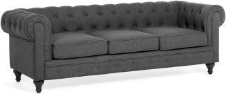 3-Sitzer Sofa Polsterbezug grau CHESTERFIELD