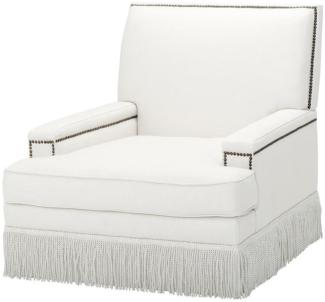 Casa Padrino Luxus Designer Sessel Weiß 90 x 102 x H. 90 cm - Wohnzimmer Möbel