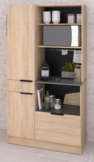 Parisot Buffetschrank Fumay in Eiche und grau 100 cm