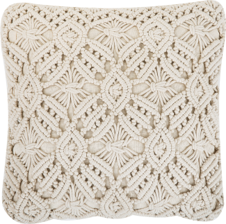 Dekokissen Strickmuster Baumwolle hellbeige 45 x 45 cm ESENKOY