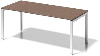 Cito Schreibtisch, 650-850 mm höheneinstellbares U-Gestell, H 19 x B 1600 x T 800 mm, Dekor nußbaum, Gestell verkehrsweiß