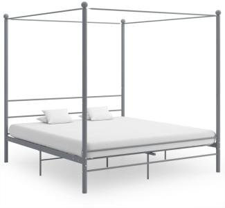 vidaXL Himmelbett Grau Metall 180x200 cm