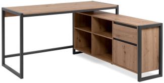 finori Eckschreibtisch Denver 139 cm Artisan Oak / anthrazit