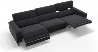 Sofanella 3-Sitzer MARA Stoffsofa XXL Couch in Schwarz XL: 324 Breite x 101 Tiefe