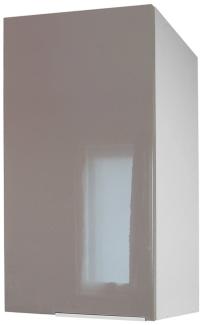 Berlioz Creations CP3HT Hängeschrank für Küche mit 1 Tür in taupefarbenem Hochglanz, 30 x 34 x 70 cm, 100 Prozent französische Herstellung