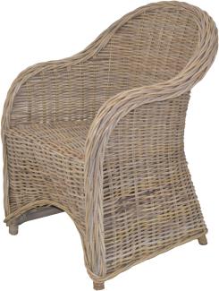 Relaxsessel aus Kubu-Rattan, naturgrau