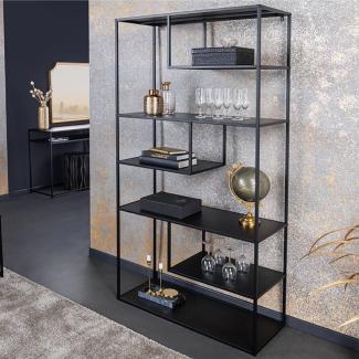 Elegantes Regal ACERO 180cm schwarz Metall Industrie-Look Raumteiler