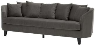 Casa Padrino Luxus Sofa mit Kissen Dunkelgrau / Schwarz 240 x 95 x H. 78 cm - Luxus Wohnzimmermöbel