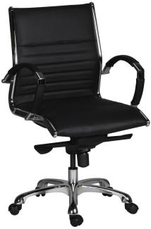 KADIMA DESIGN Bürostuhl SECCHIA in Echtleder - Ergonomischer Schreibtischstuhl für Komfort und Flexibilität im Büro. Farbe: Schwarz